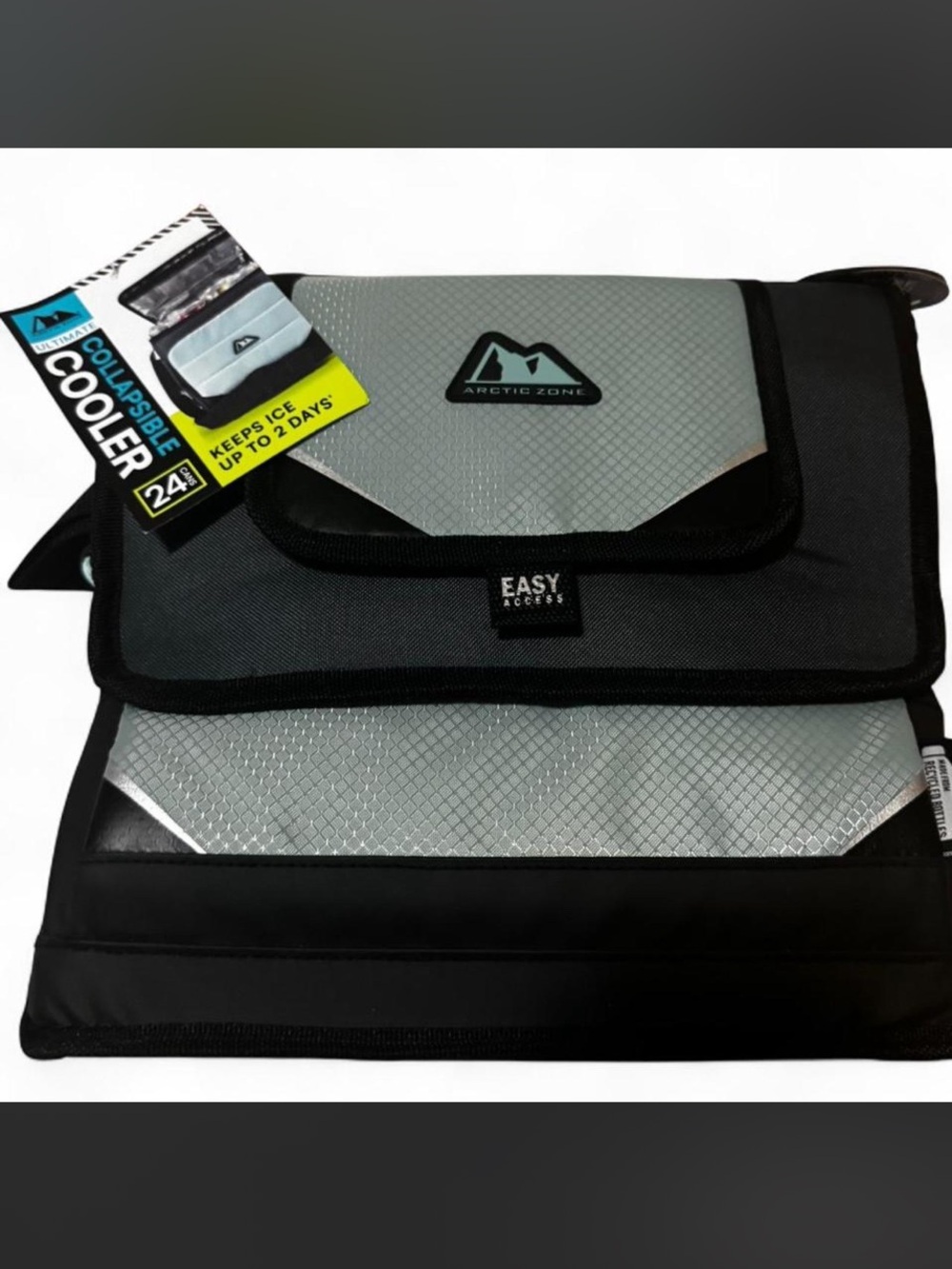 Arctic Zone Men’s Foldable Toiletry Cooler Bag in Gray and Black